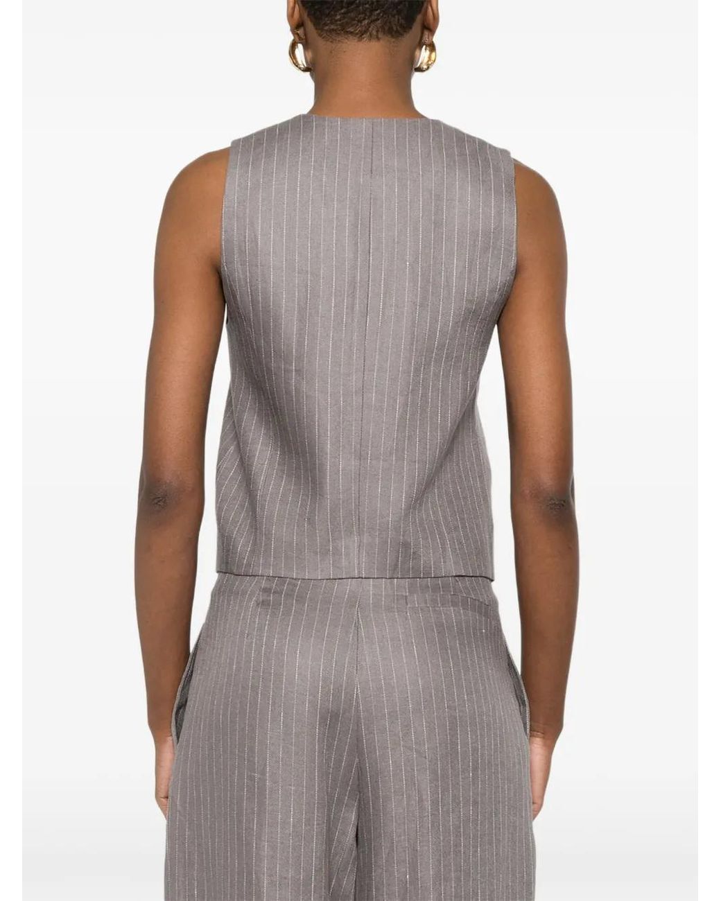 ELEH Gray Pinstripe Button Waistcoat