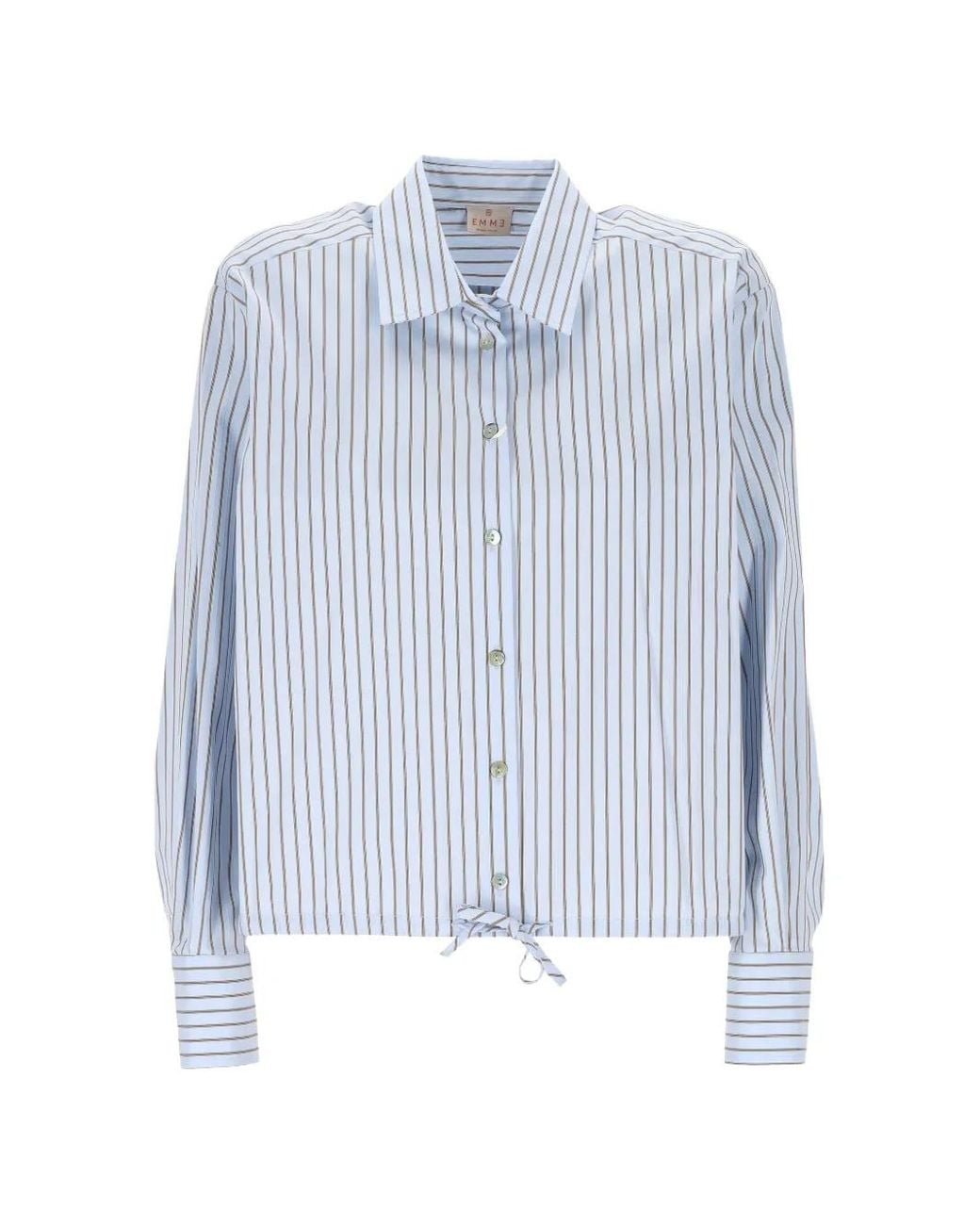 Emme Blue Striped Drawstring Shirt