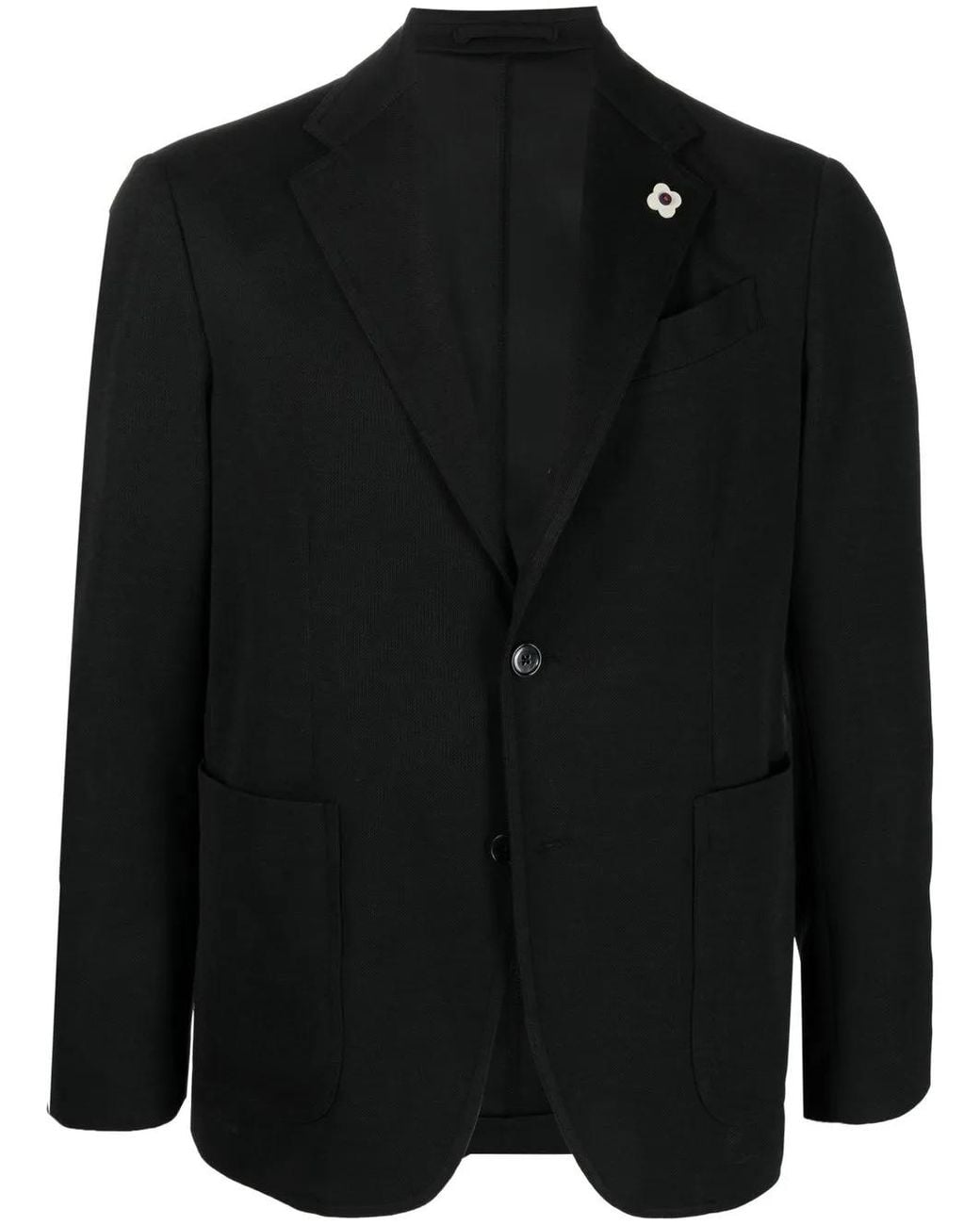 Lardini Black Buttoned-Up Single-Breasted Blazer for men