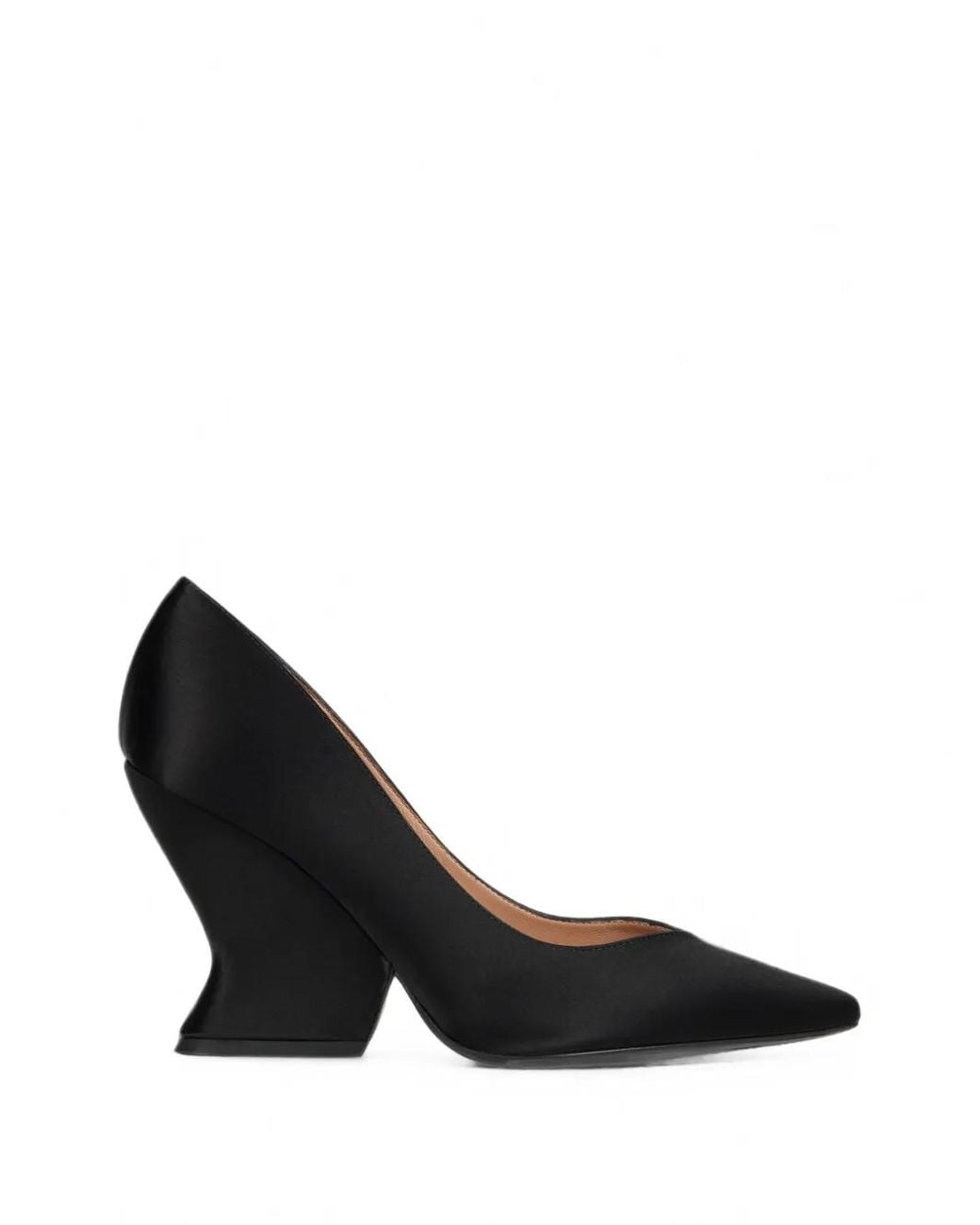 Alberta Ferretti Black Pointed-Toe Sculptural-Heel Pumps