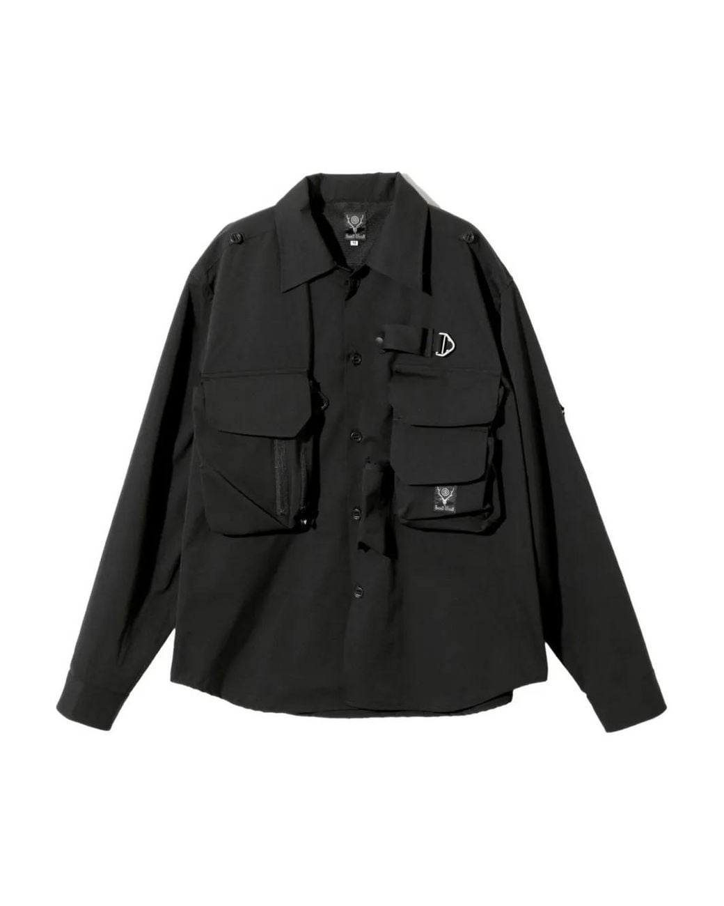 South2 West8 Black Multi-Pocket Shirt for men