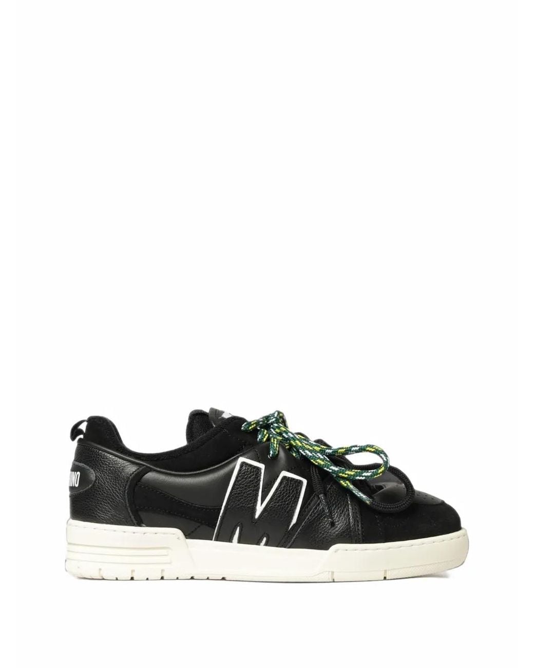 Moschino Black Sneakers Made Of Calfskin And Suede for men