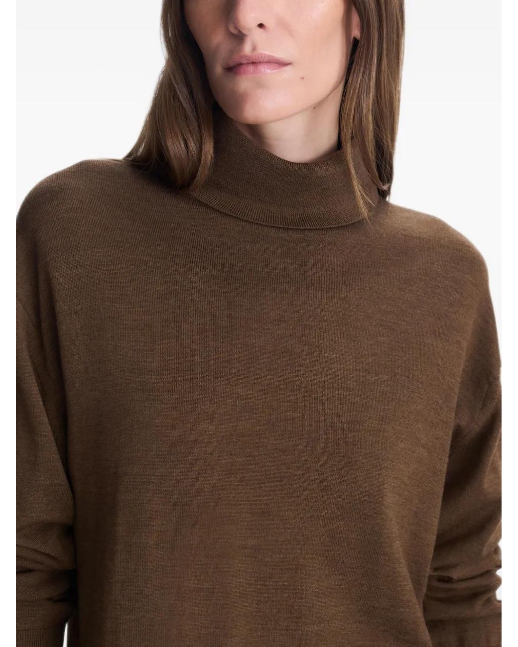 Jonathan Simkhai Brown Aaliyah Merino Wool Sweater