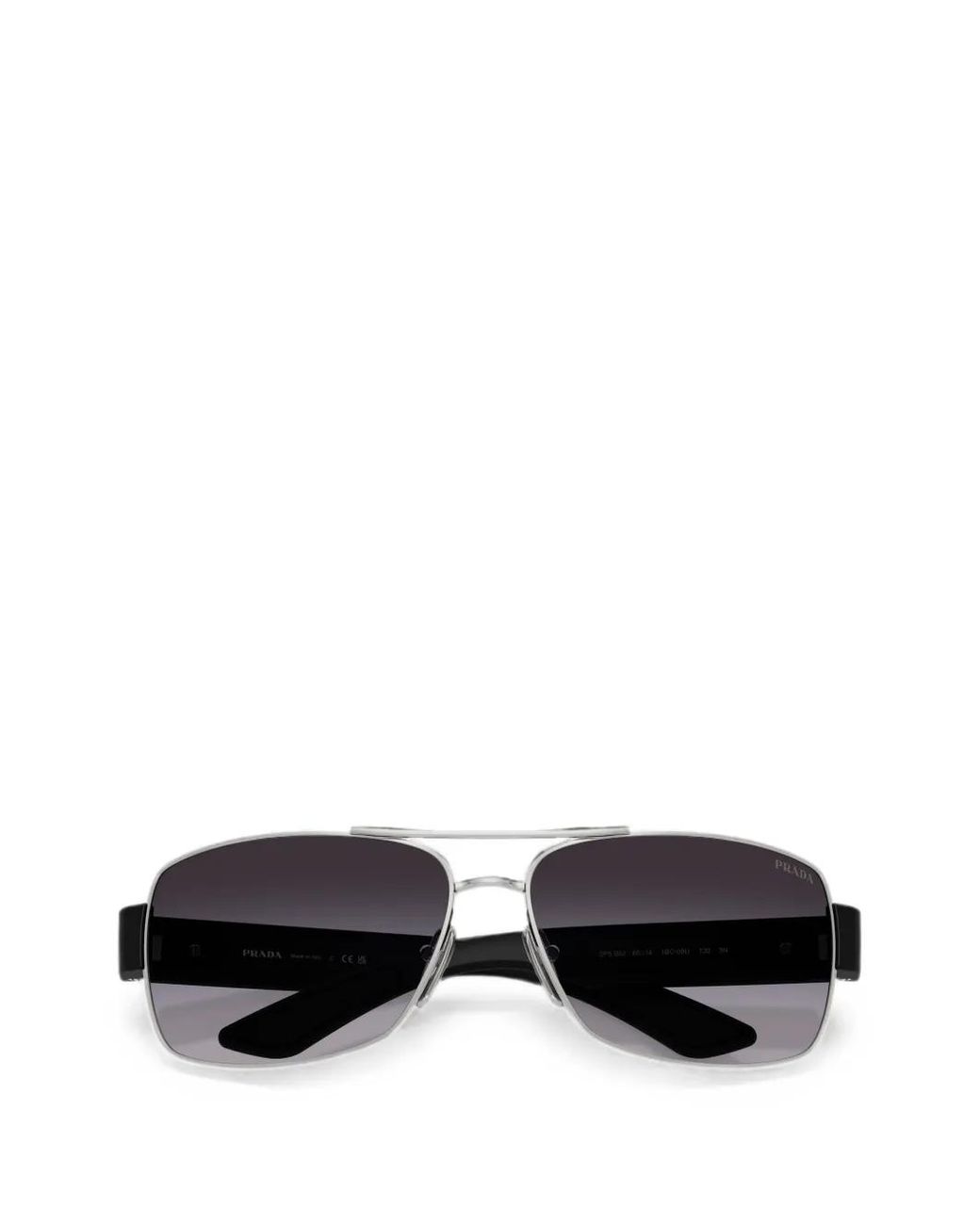 Prada White Gradient-Lens Rectangle-Frame Sunglasses