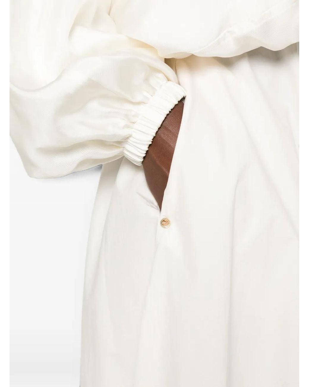 White Sand White Pleated A-Line Midi Skirt
