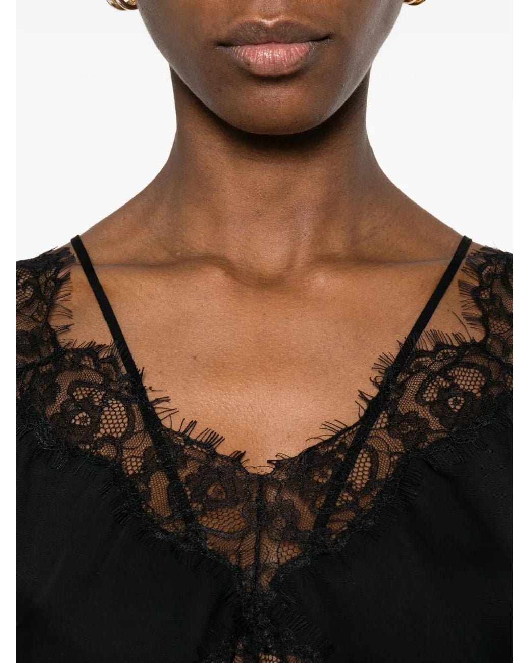 Pinko Top Met Kant in het Black