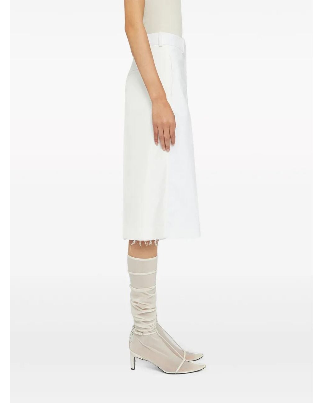 Jil Sander White Cotton Tailored Bermuda Shorts