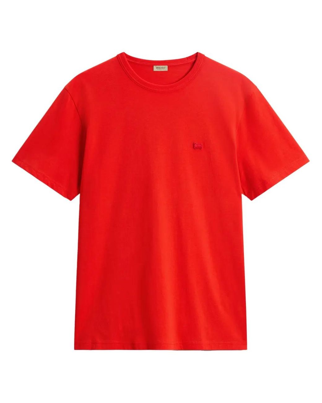 Woolrich Red Logo-Patch Organic Cotton T-Shirt for men