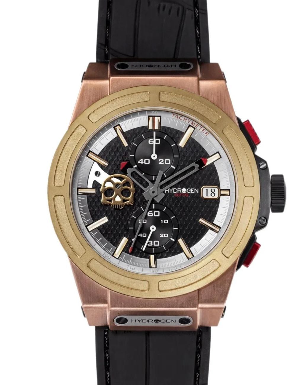 Hydrogen Pink Montre Hronographe Otto Mm À Motif Tête De Mort for men