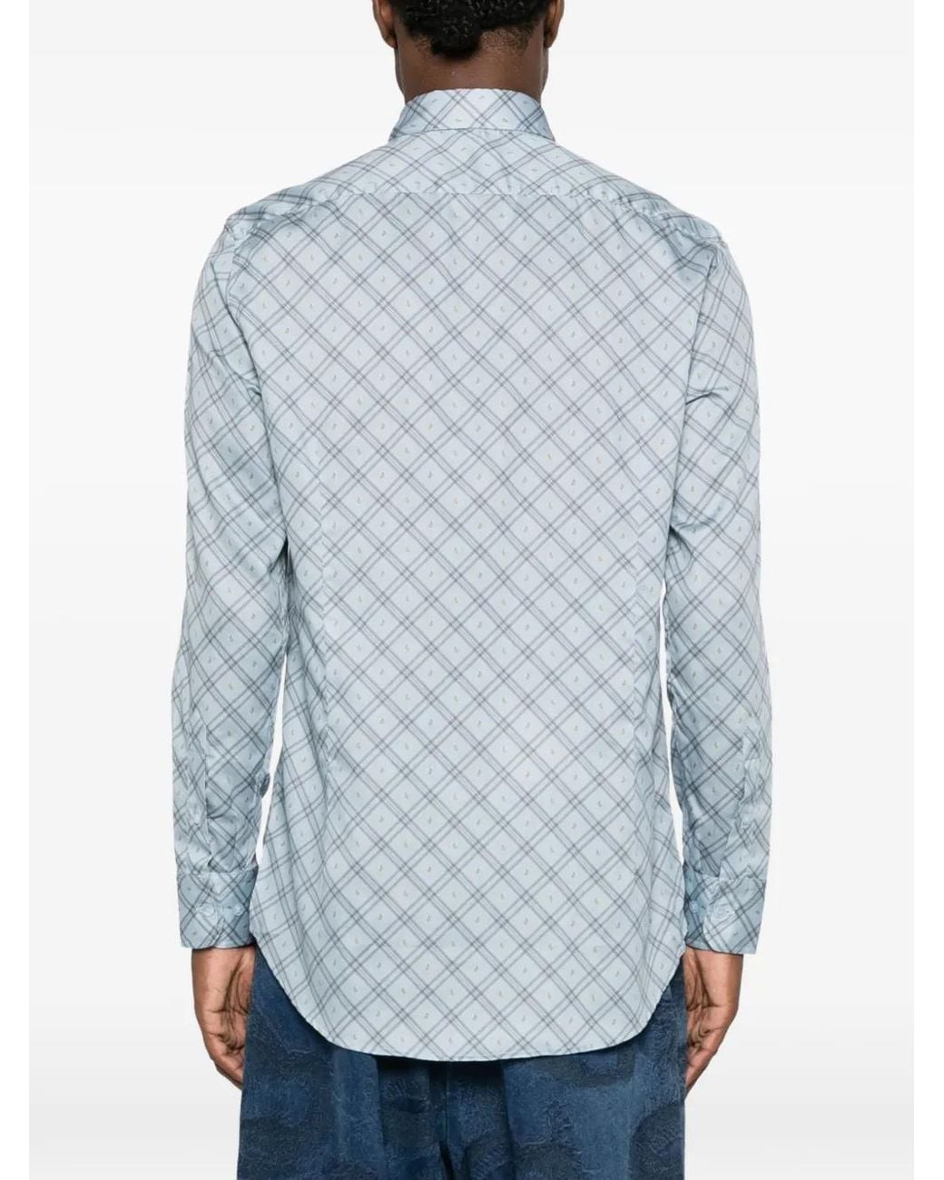 Etro Blue Roma Paisley-Print Shirt for men