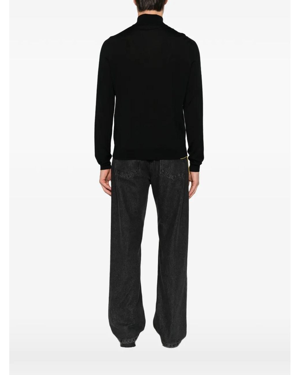 Fendi Black Zip-Up High-Neck Sweater for men