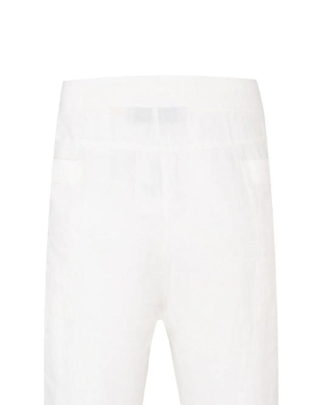 Exit Society White Linen Drawstring Trousers for men