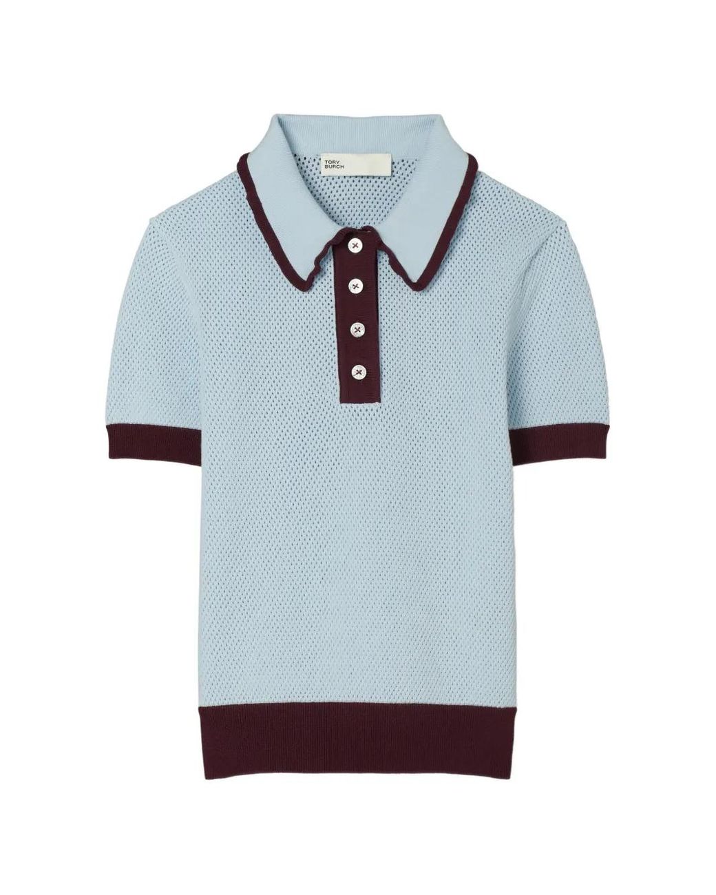 Tory Burch Blue Viacose Pointelle Sweater