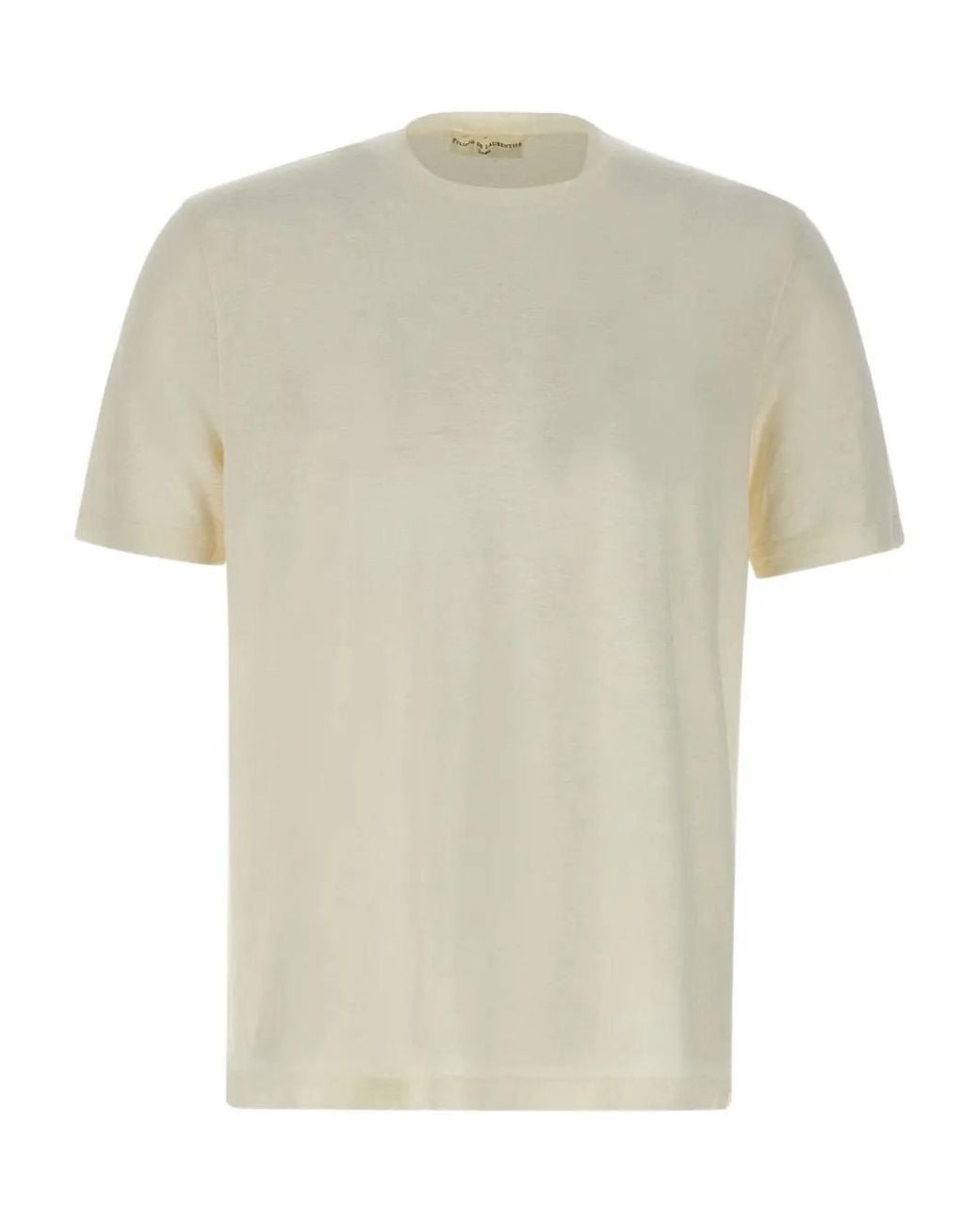 FILIPPO DE LAURENTIIS White Crew-Neck Linen-Blend T-Shirt for men