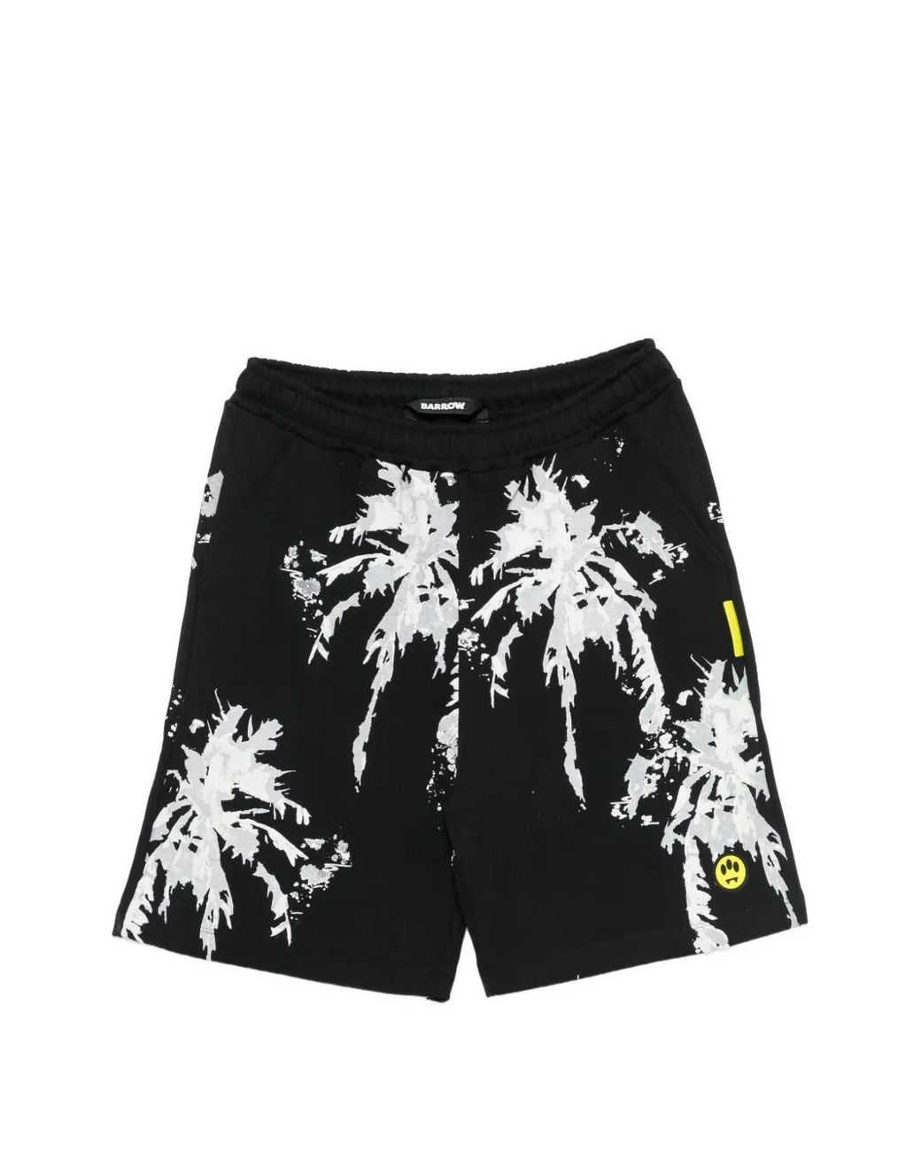 Barrow Black Palm-Print Drawstring Shorts for men