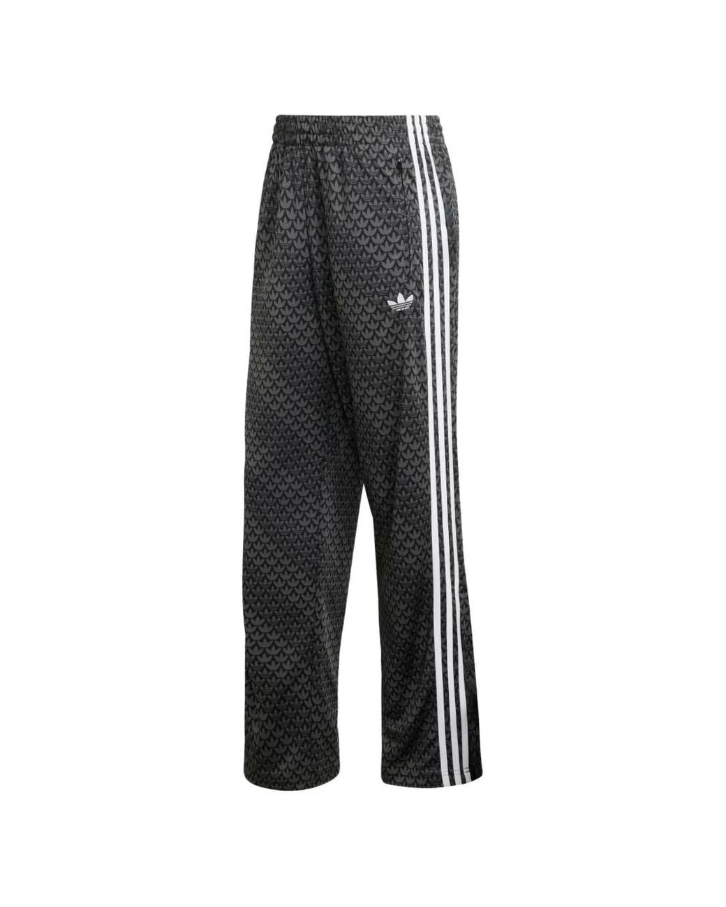 Adidas Gray Firebird Loose Monogram Track Trousers for men