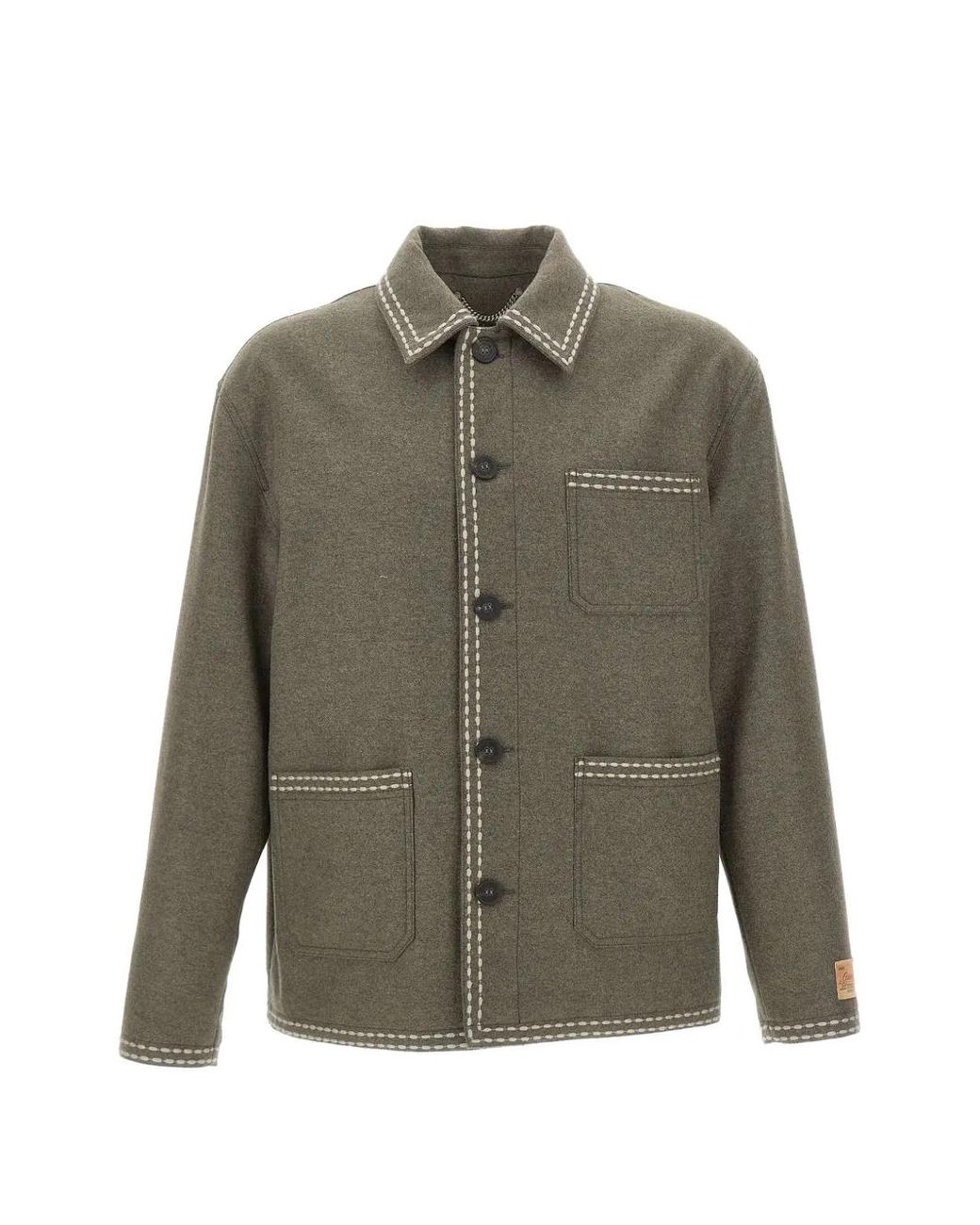 Golden Goose Deluxe Brand Green Gary Contrast-Stitch Jacket for men