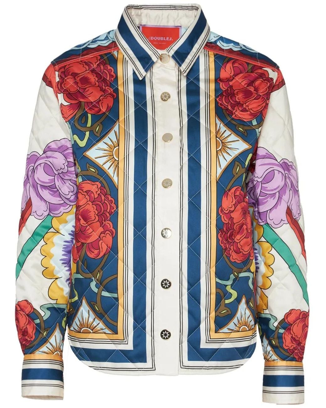 LaDoubleJ Blue Edie Printed Quilted Twill Jacket