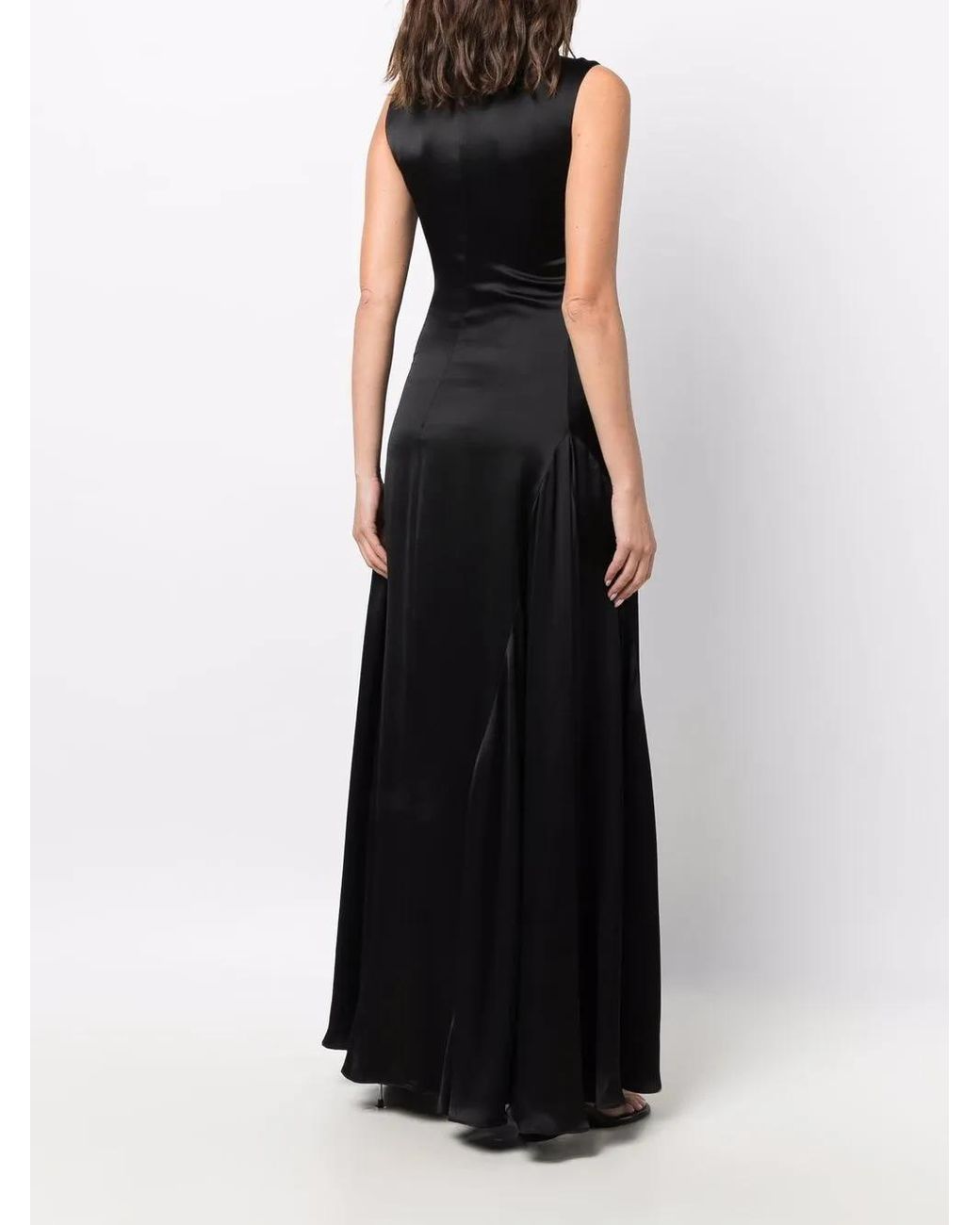 AMI Black Sleek Sleeveless Maxi Dress With Flowing Silhouette