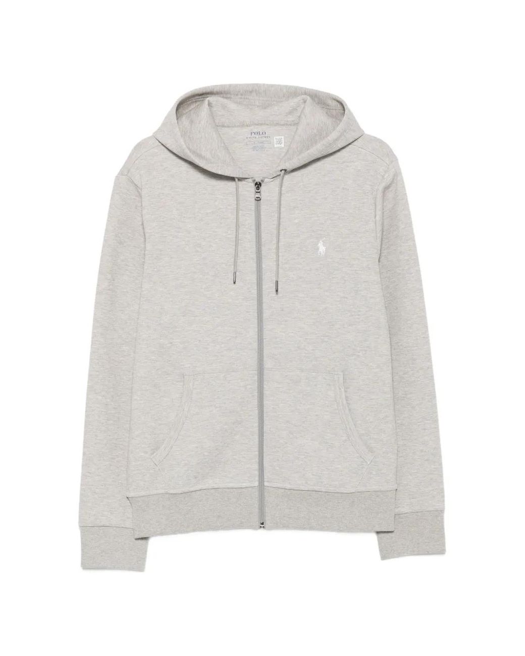Polo Ralph Lauren Gray Logo-Embroidered Zip-Up Hoodie for men