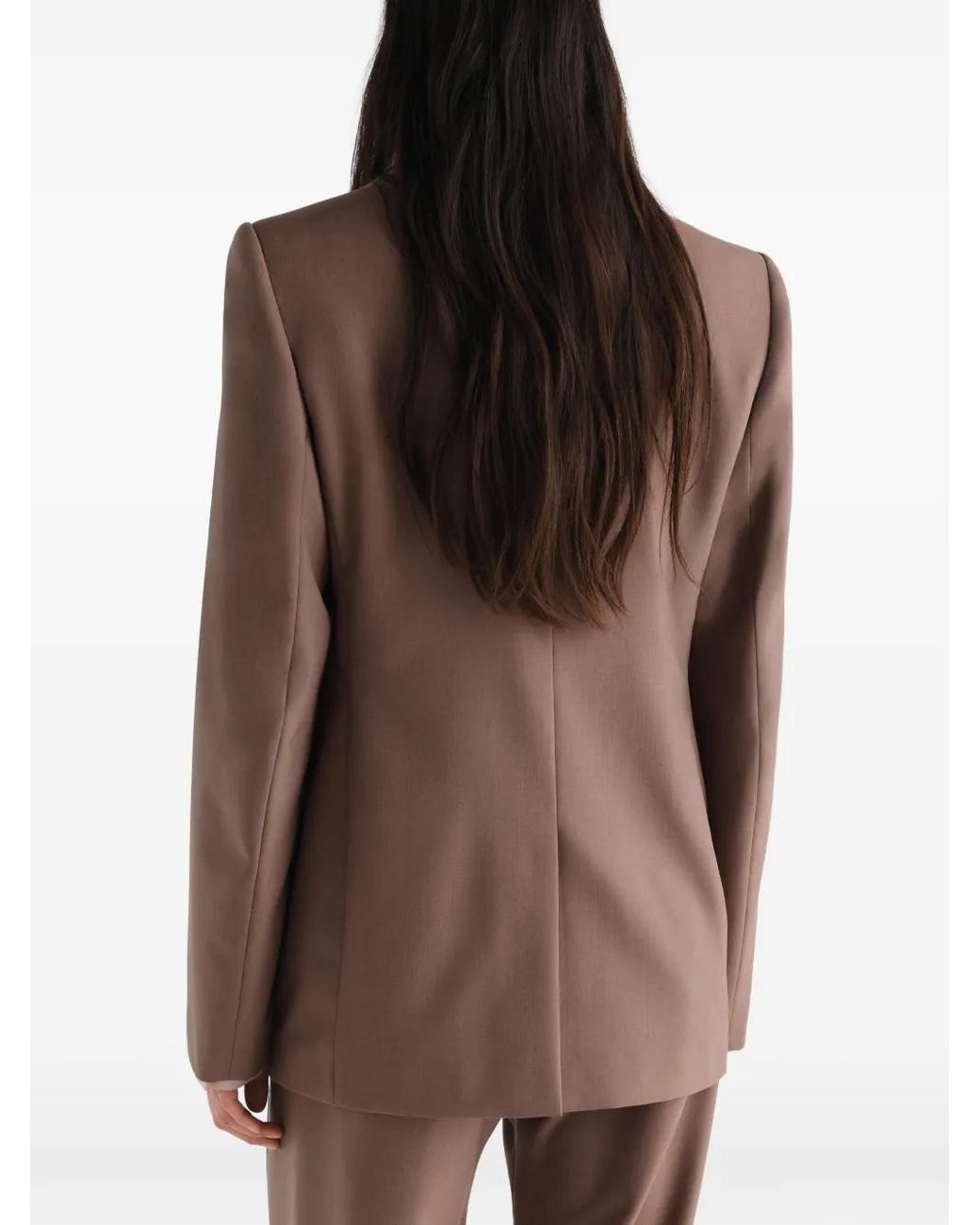 Lemaire Brown Double-Breasted Tailored Jacket