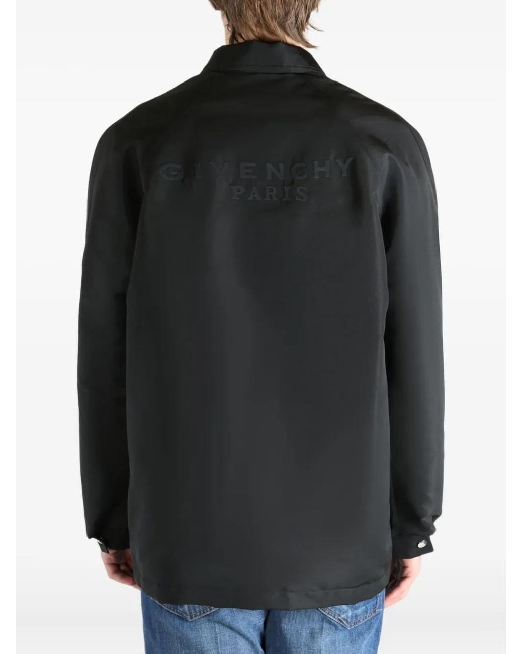 Givenchy Black Polyfaille Coach Jacket for men