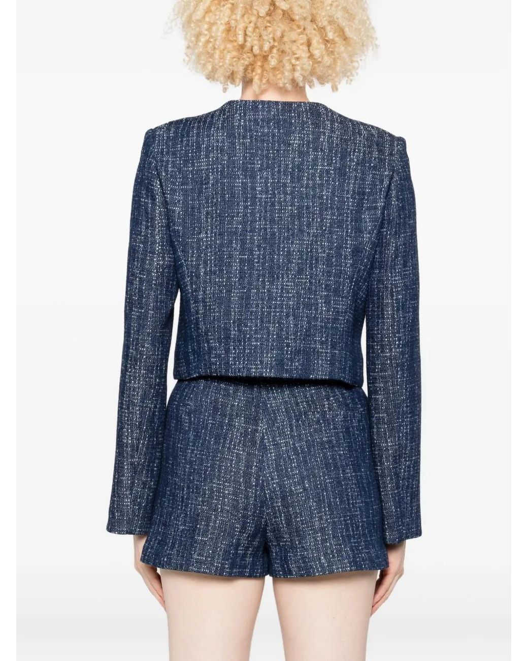 FRAME Blue The Tweed Button-Up Jacket