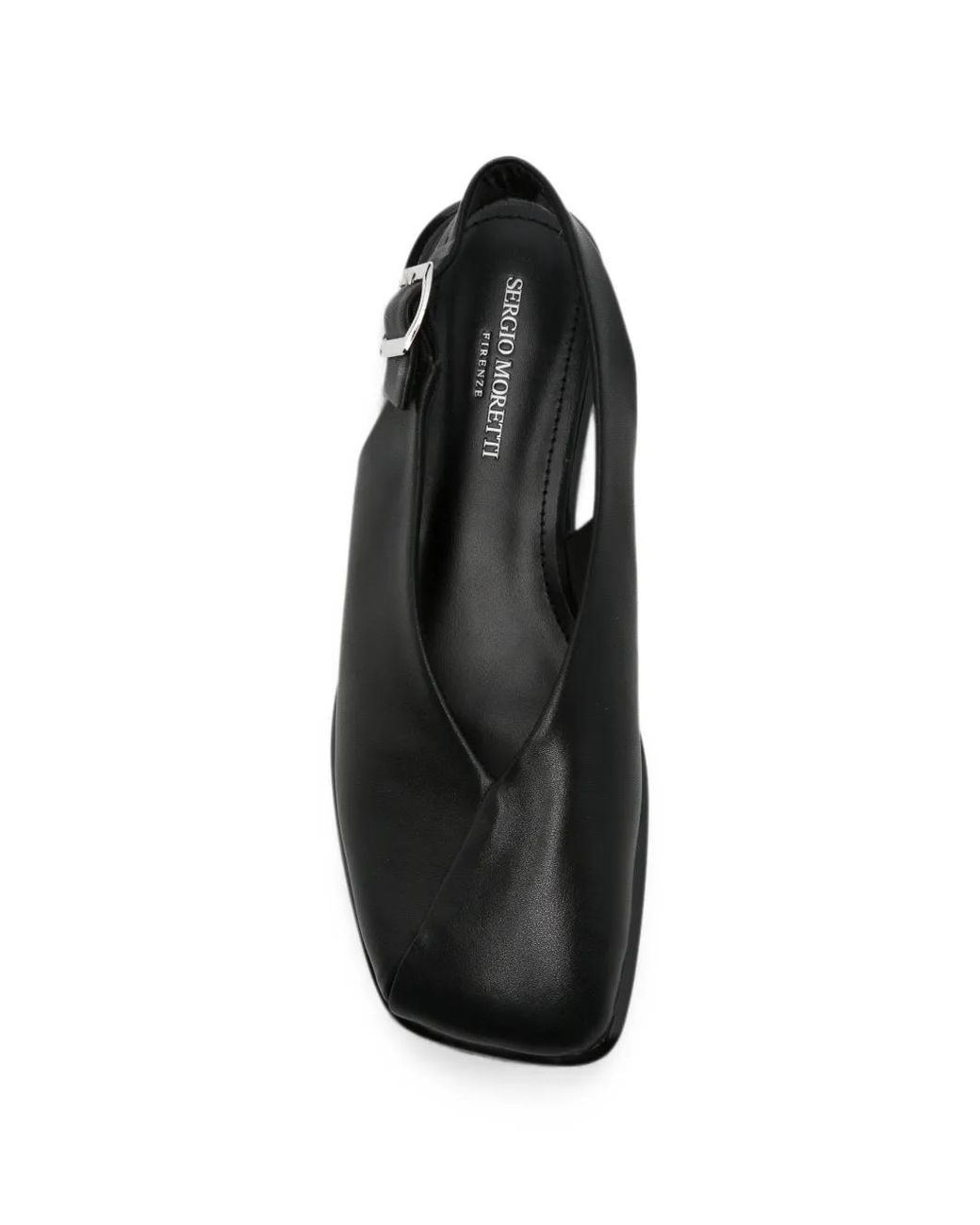 SERGIO MORETTI FIRENZE Black Slingback Square-Toe Pumps