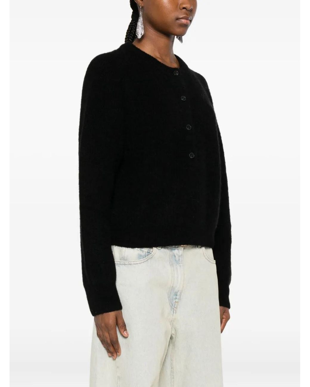 IRO Black Crew-Neck Cardigan