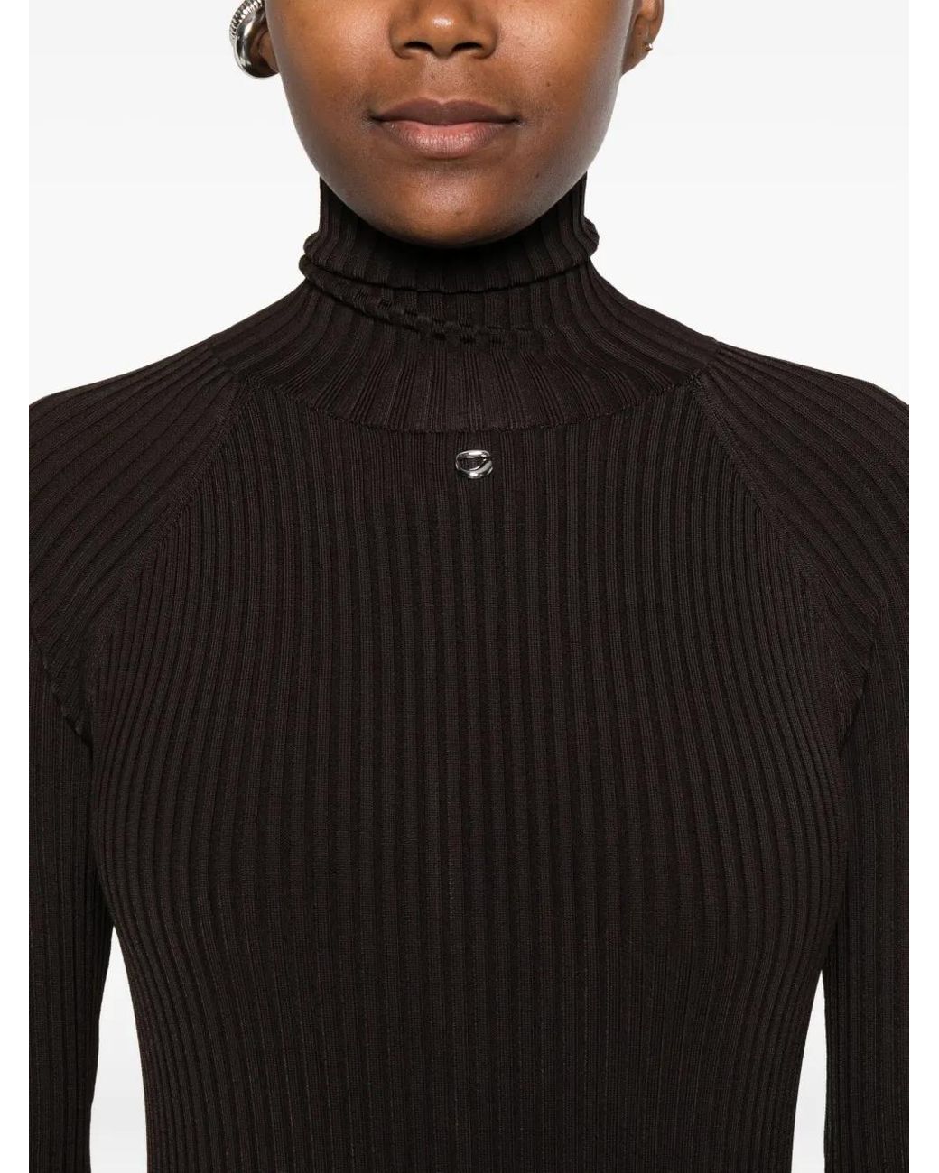 strapless open back dress Mya Cutout Dress in Rib Knit Black main image 1