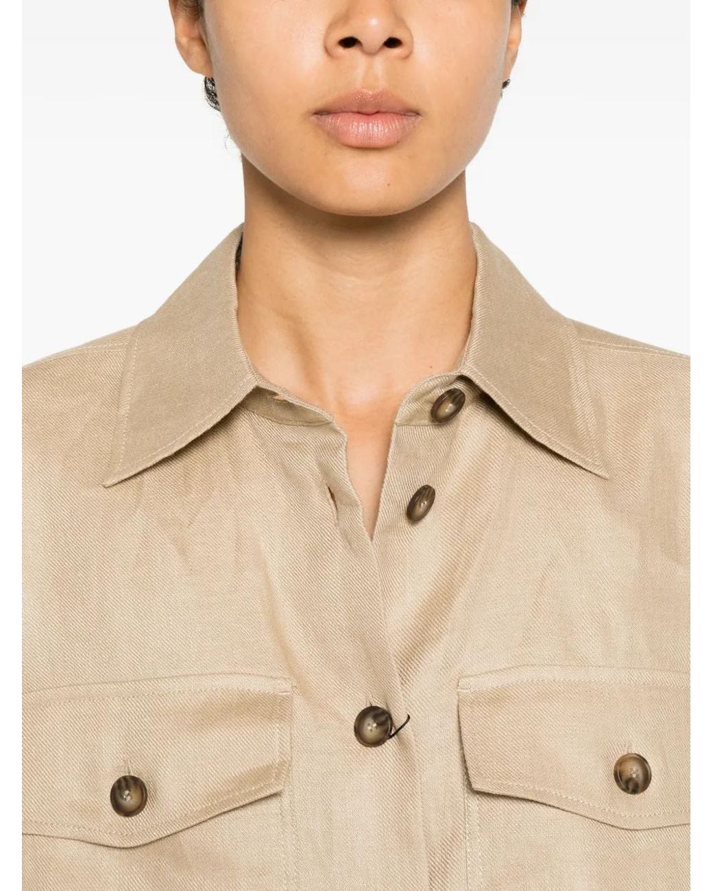 Weekend by Maxmara Natural Flap-Pocket Shirt Jacket