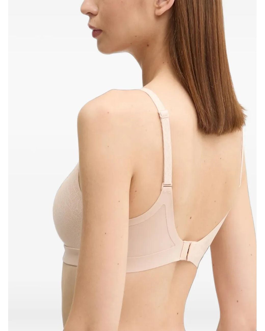Chantelle Natural Lace-Panelled Wireless Bra