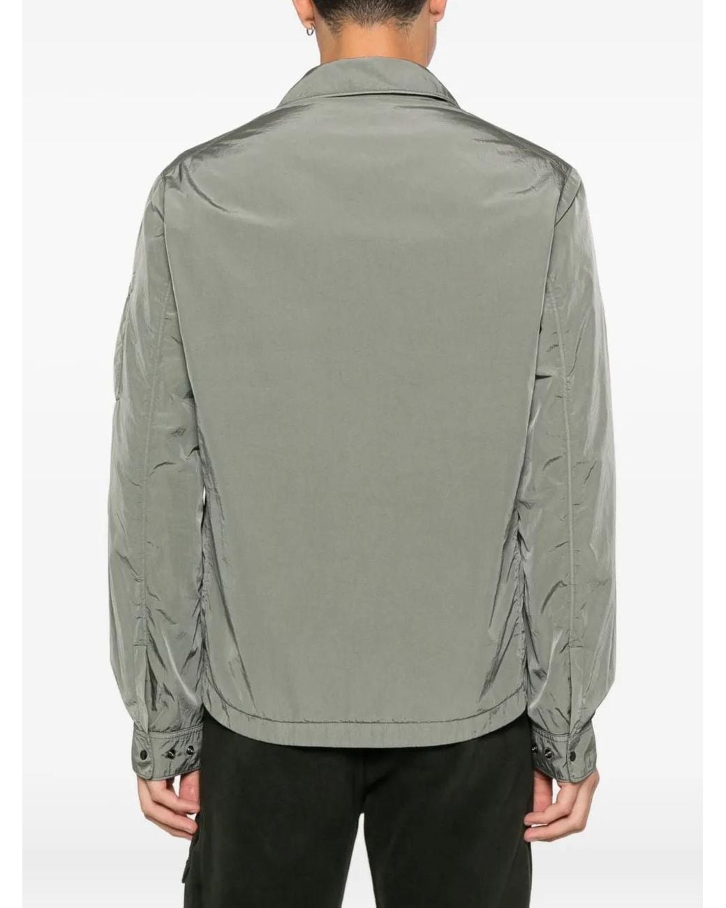 C P Company Gray Chest-Pocket Shirt Jacket for men