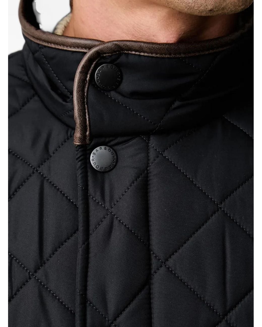Barbour Black Quilted High-Neck Jacket for men