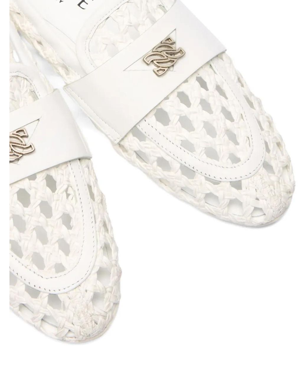 Casadei White Cut-Out Loafers