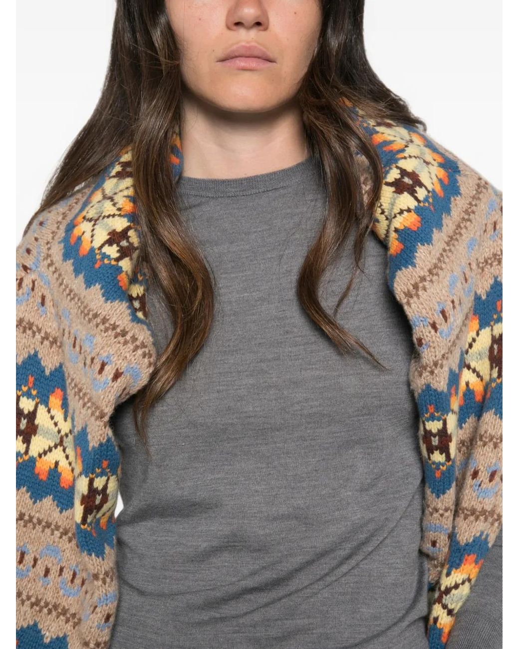 Aspesi Gray Crew-Neck Long-Sleeve Sweater