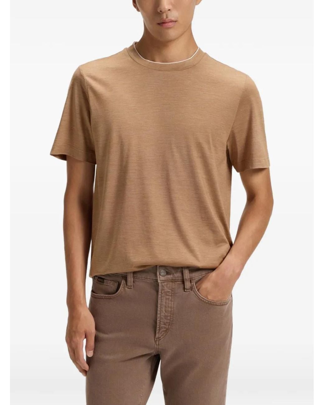 Boss Natural Double-Collar T-Shirt for men