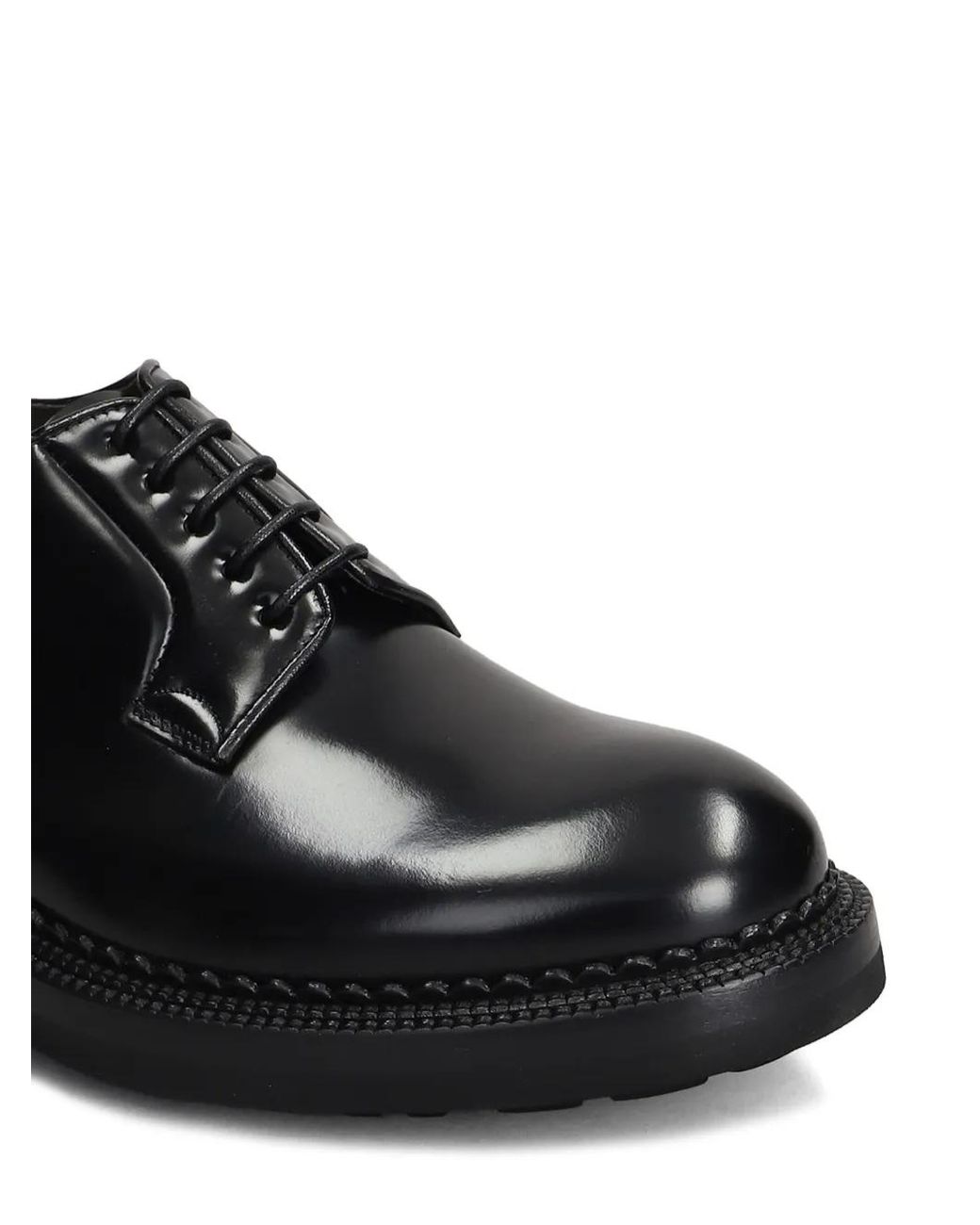 Green George Black Leather Shoes for men