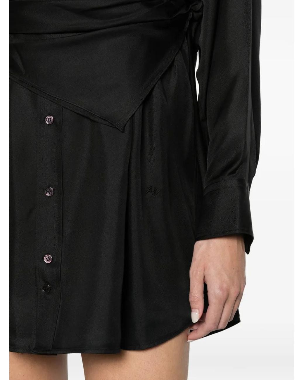 Alexander Wang Black Scarf-Bustier Mini Shirt Dress