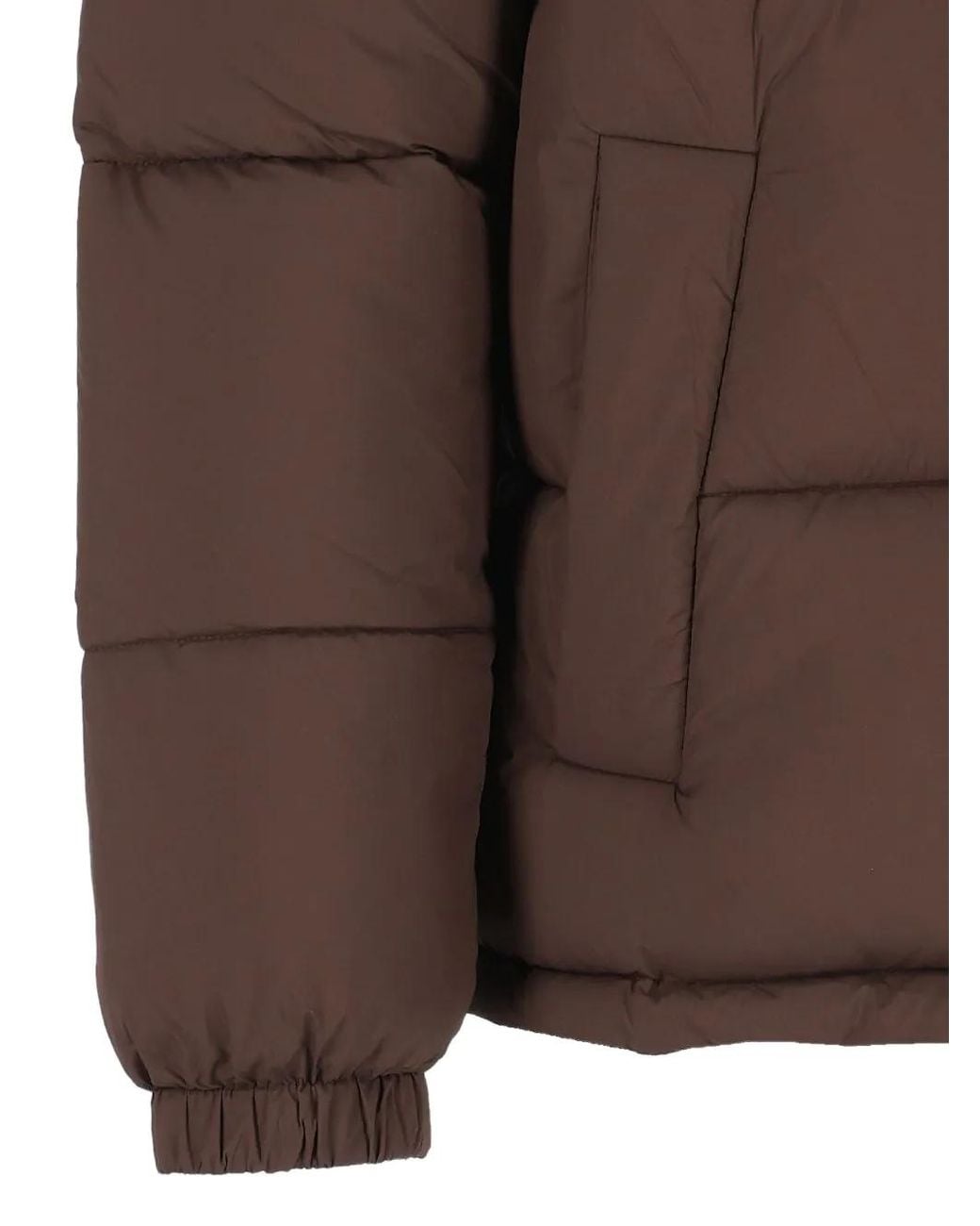 Maison Kitsuné Brown Quilted High-Neck Coat for men