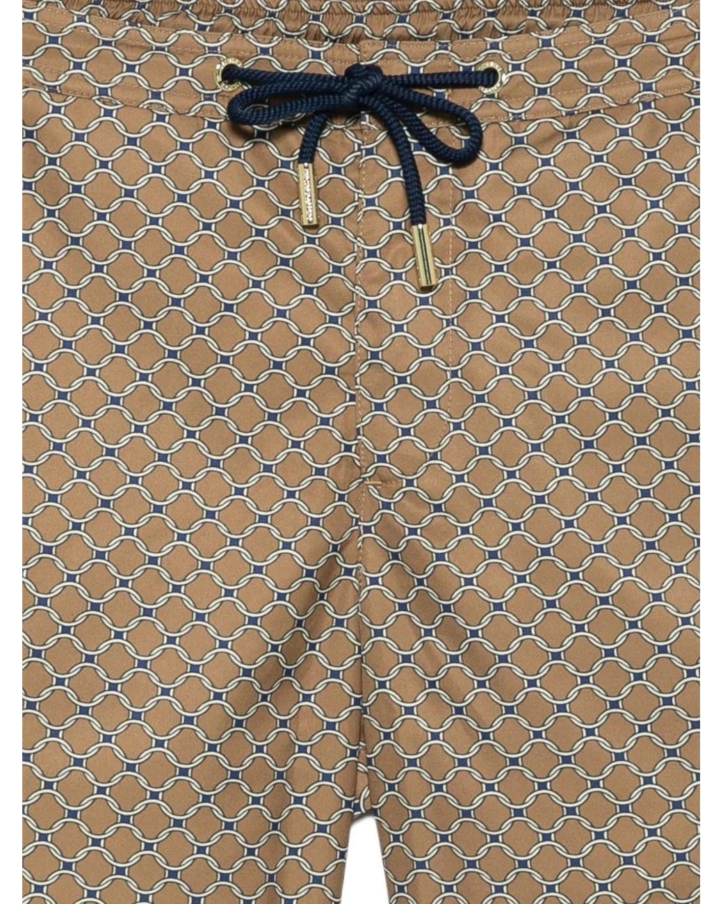 Orlebar Brown Brown Geometric-Pattern Drawstring Swim Shorts for men
