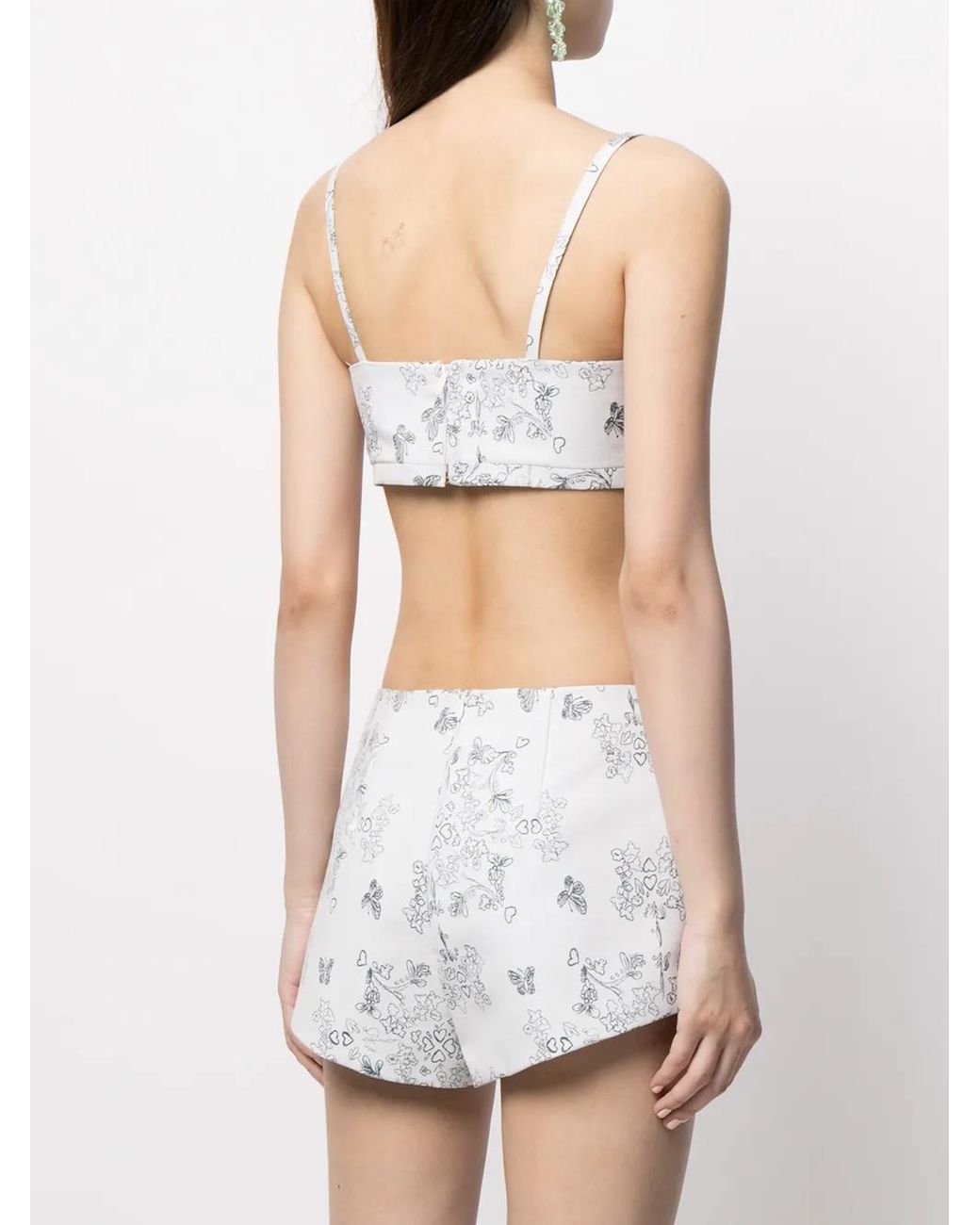 Macgraw White Abbey Printed Crop Top