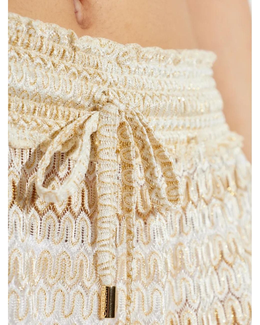 Melissa Odabash Natural Dune Tiered Drawstring Skirt