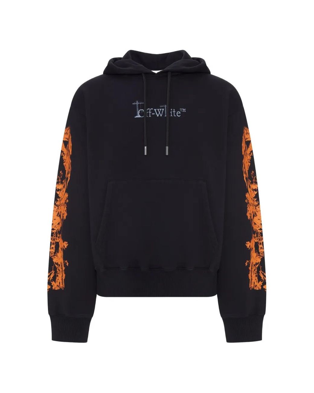 Off-White c/o Virgil Abloh Blue Graphic-Print Drawstring Hoodie for men