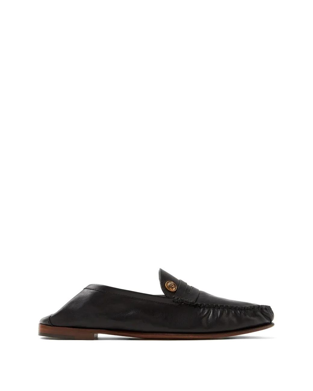 Versace Black Guanto Leather Loafers for men