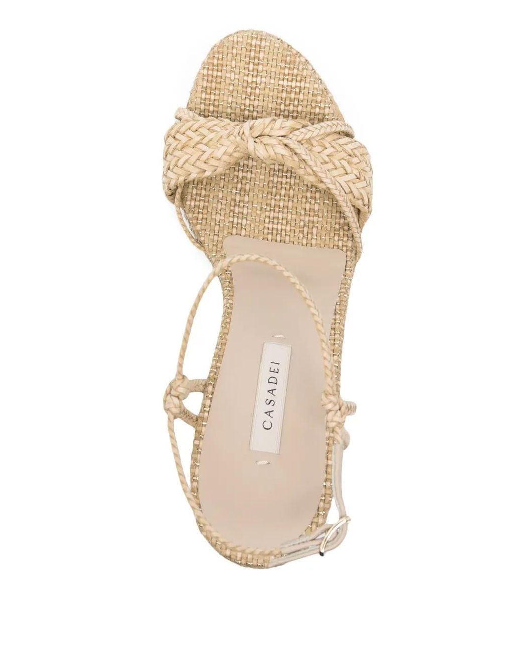 Casadei Natural Wedge Sandals