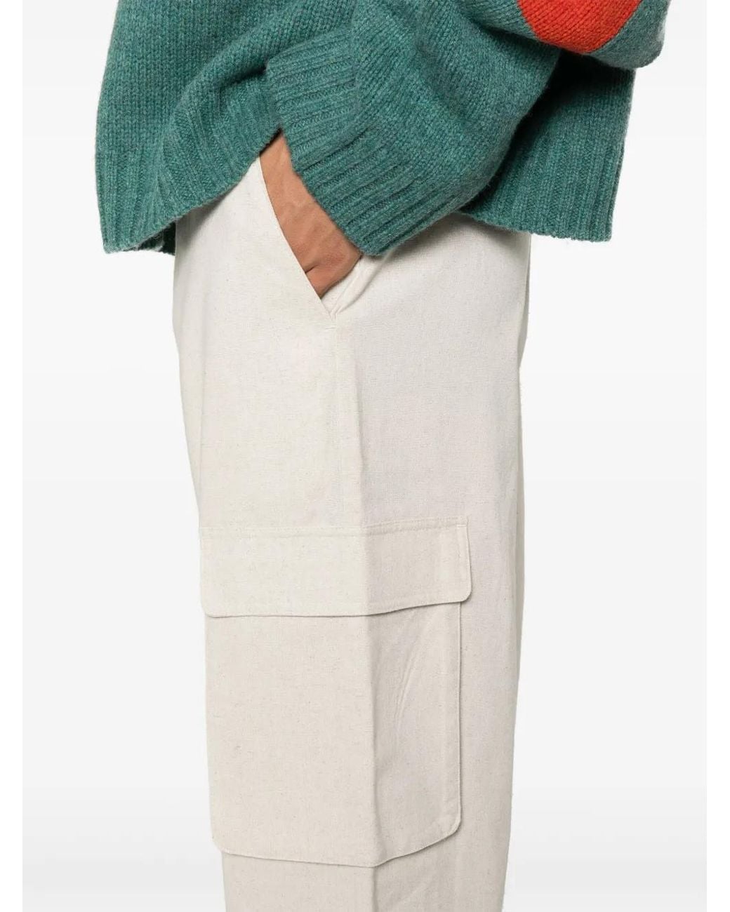Daily Paper White Cargo Trousers for men
