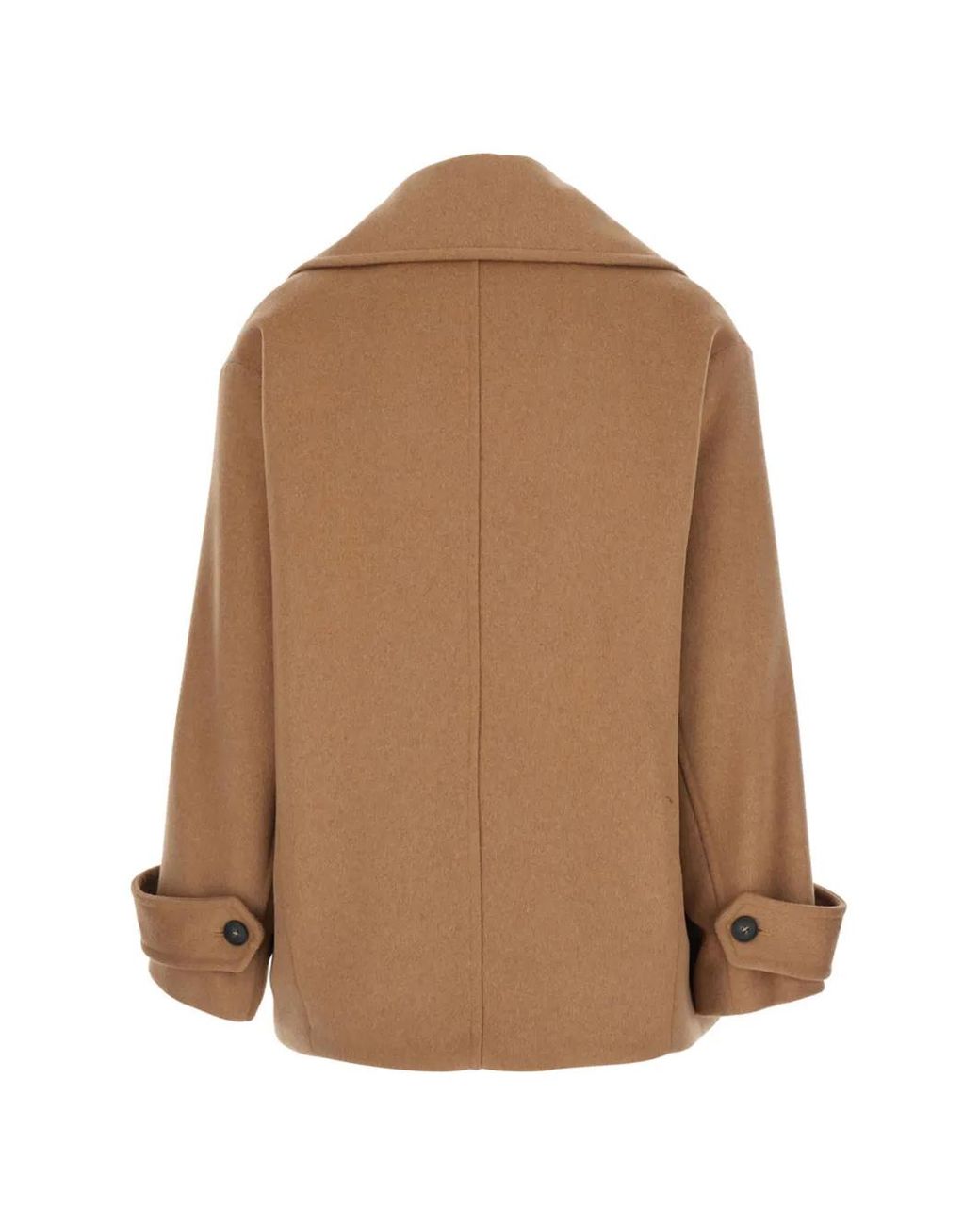 ..,merci Brown Double-Breasted Peacoat