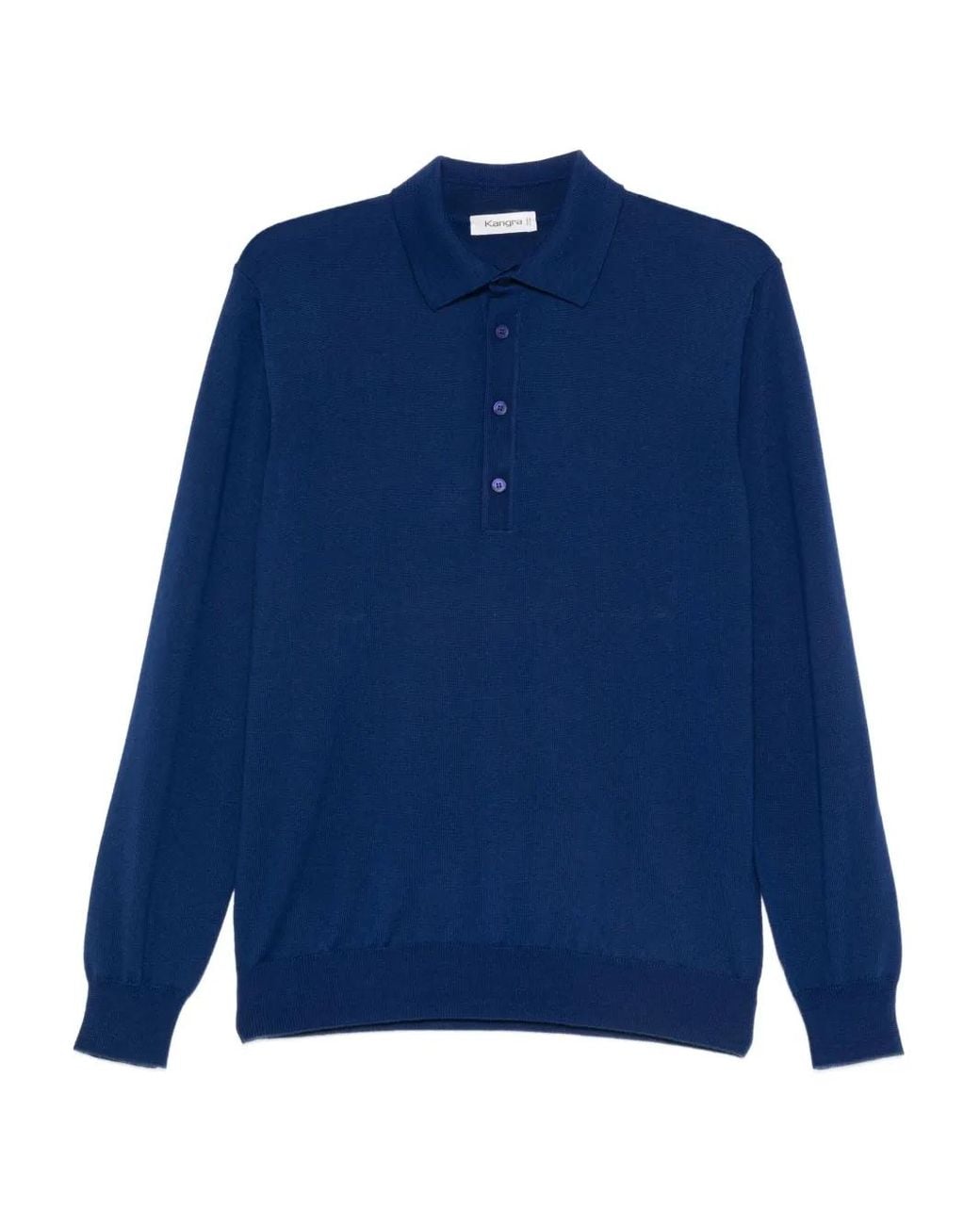 Kangra Blue Fine-Knit Polo Shirt for men