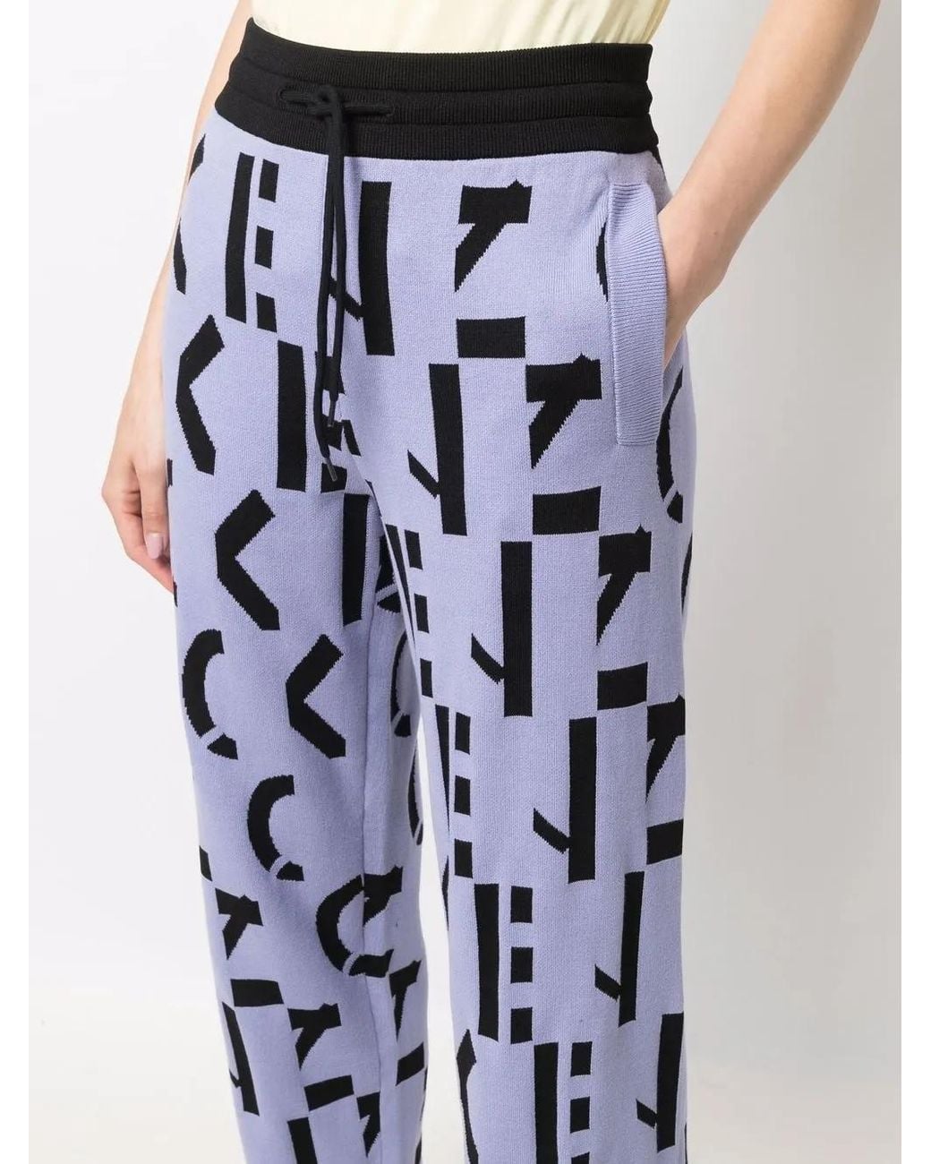 KENZO Blue All-Over Logo-Print Trousers